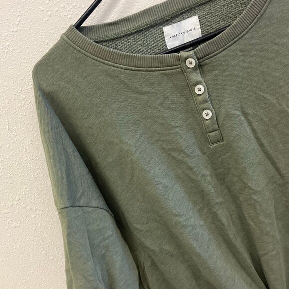 American Eagle Oversized Tie Waist Dolman Sleeve Crewneck XS #642 - Picture 3 of 8